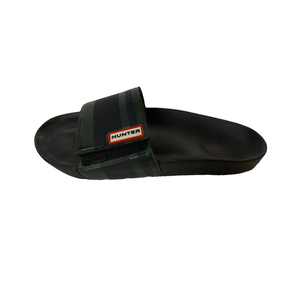 Hunter Garden Stripe Adjustable Slides Black